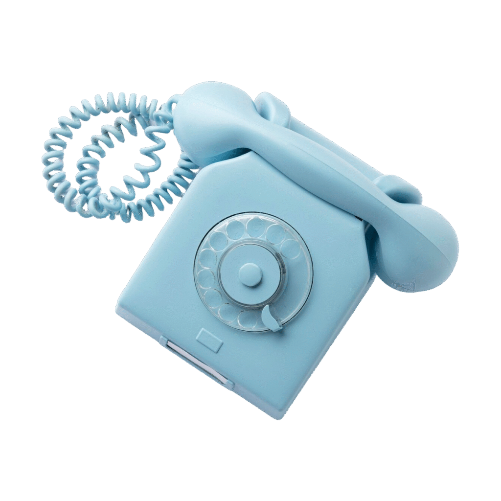 top view blue monday concept composition with telephone